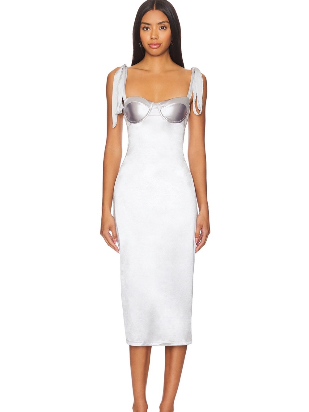 x Intimately FP Casino Got Glam Midi Dress in Silver